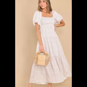 White floral maxi dress